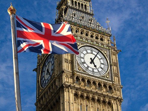 Union jack flagon pole and Big Ben