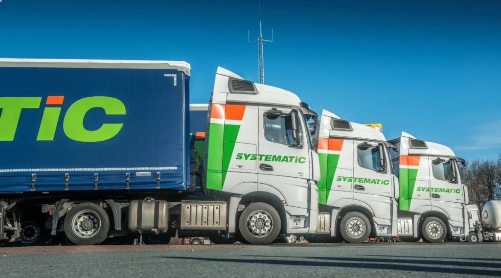 Transport Naar Ierland Drie Vrachtwagens