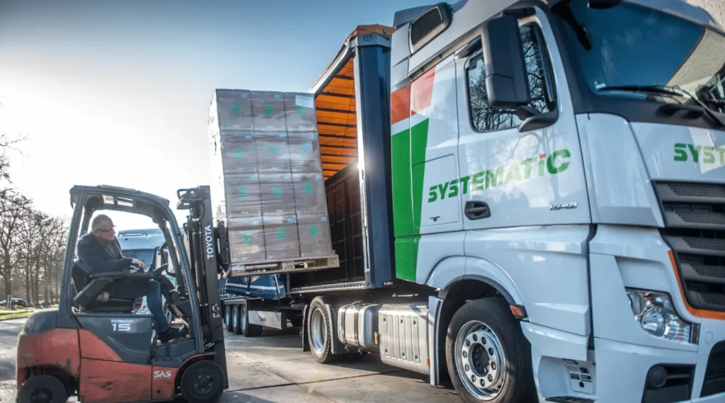 Transport Naar Ierland Laden Van Vrachtwagen